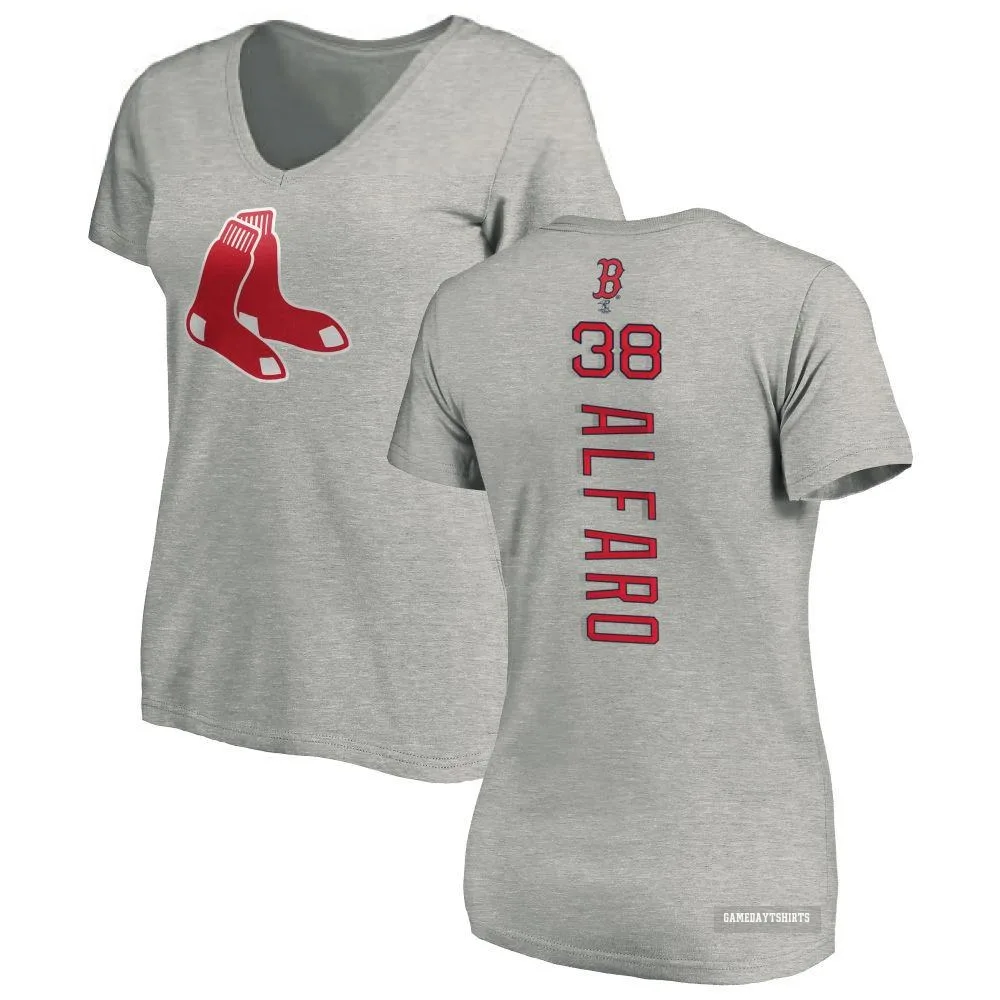 Women's Jorge Alfaro Boston Red Sox ＃38 Backer Slim Fit T-Shirt Ash