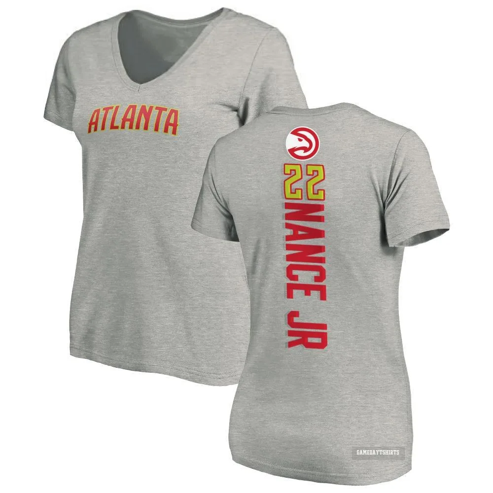 Women's Larry Nance Jr. Atlanta Hawks ＃22 Ash Backer T-Shirt