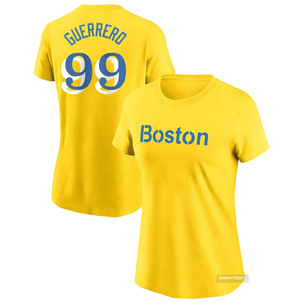 Women's Luis Guerrero Boston Red Sox ＃99 Gold City Connect T-Shirt