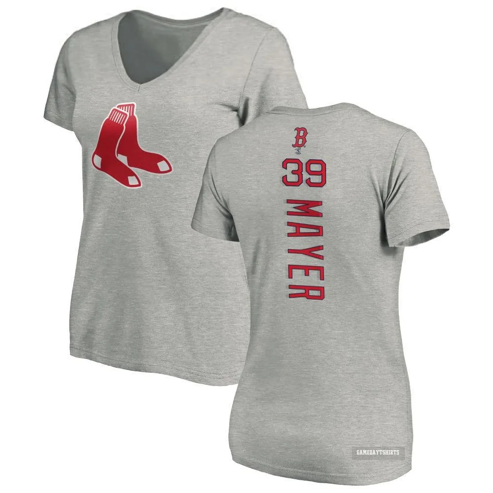 Women's Marcelo Mayer Boston Red Sox ＃39 Backer Slim Fit T-Shirt Ash