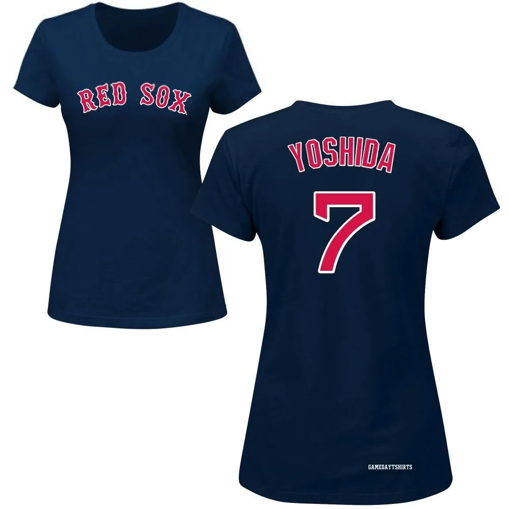 Women's Masataka Yoshida Boston Red Sox ＃7 Navy Roster T-Shirt