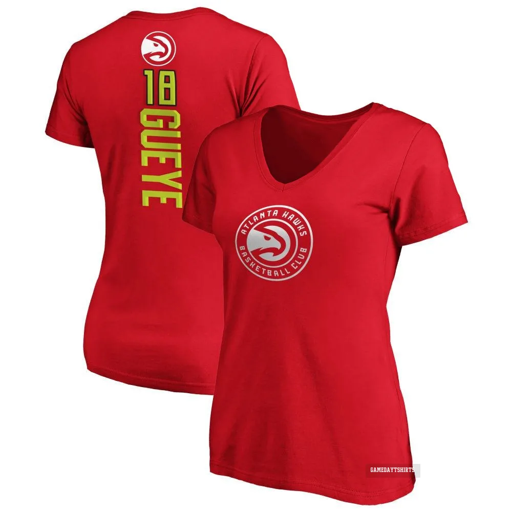 Women's Mouhamed Gueye Atlanta Hawks ＃18 Red Backer T-Shirt