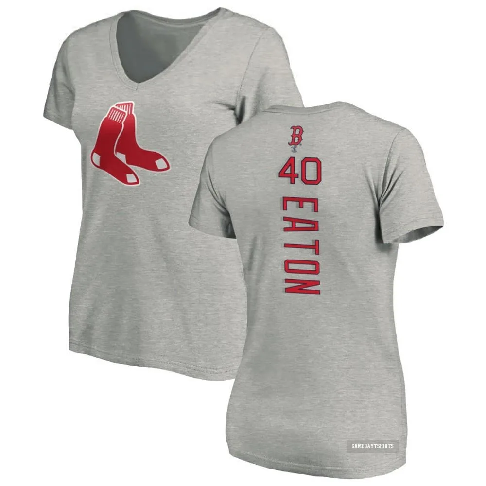 Women's Nate Eaton Boston Red Sox ＃40 Backer Slim Fit T-Shirt Ash