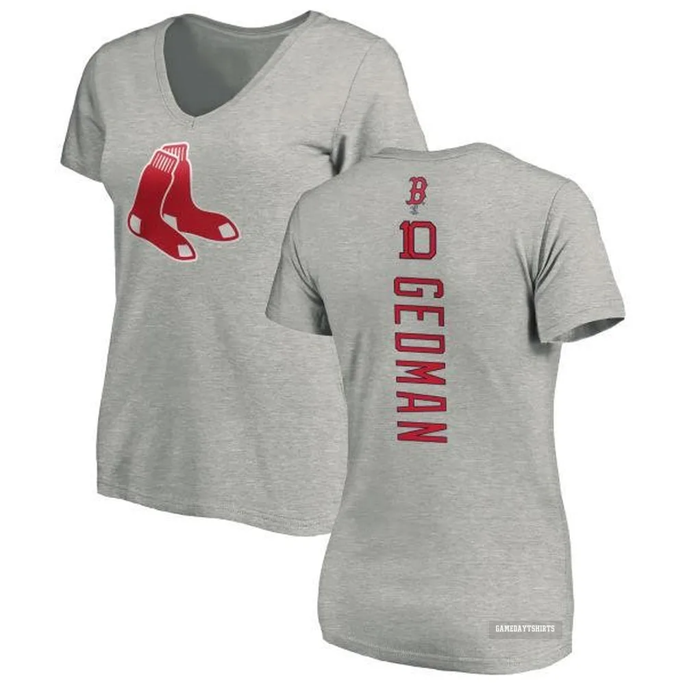 Women's Rich Gedman Boston Red Sox ＃10 Backer Slim Fit T-Shirt Ash