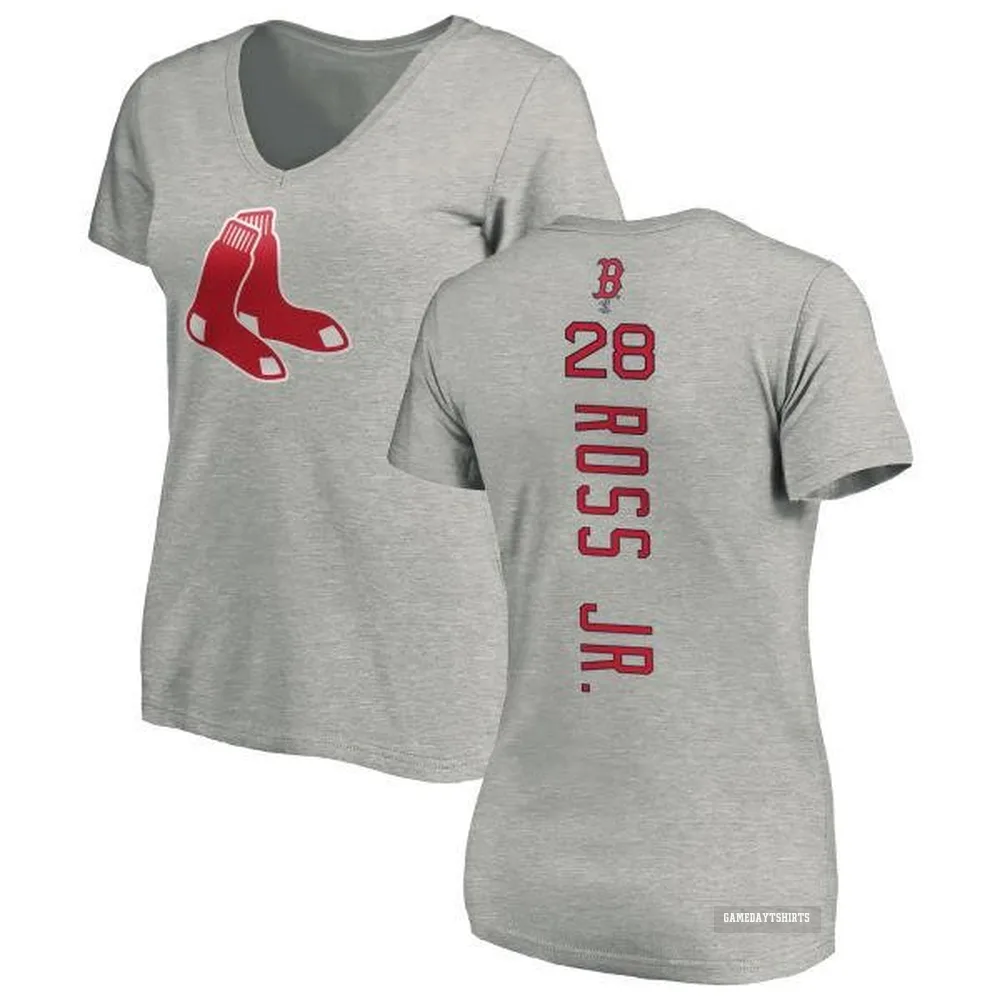 Women's Robbie Ross Jr. Boston Red Sox ＃28 Backer Slim Fit T-Shirt Ash