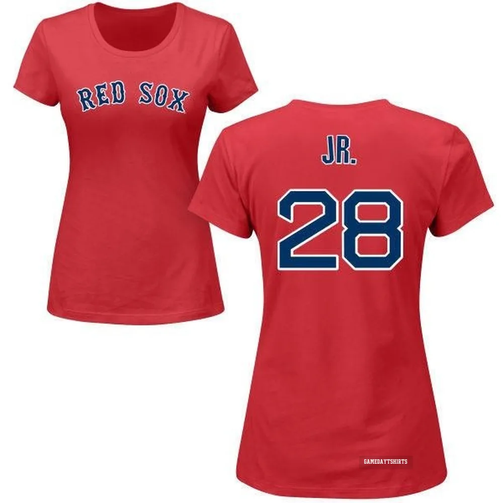 Women's Robbie Ross Jr. Boston Red Sox ＃28 Red Roster T-Shirt