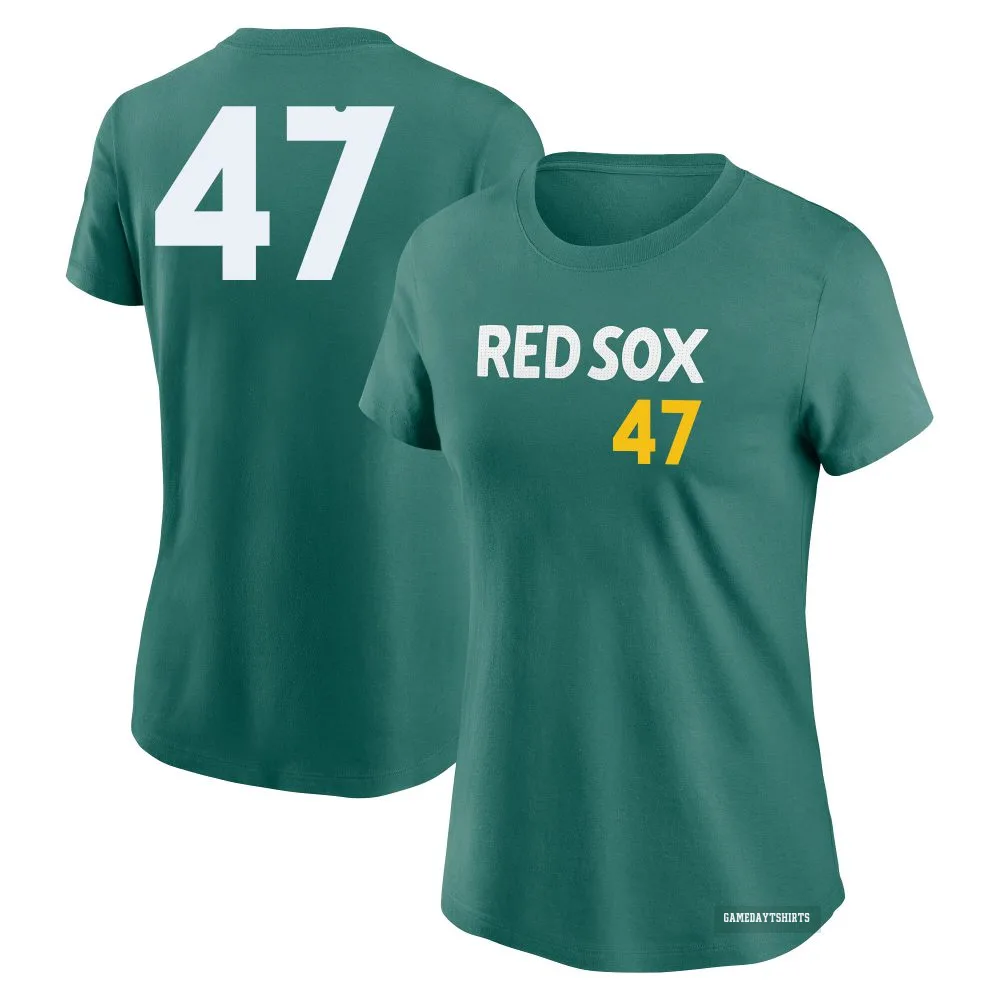 Women's Rod Beck Boston Red Sox ＃47 Green 2025 City Connect Fuse T-Shirt