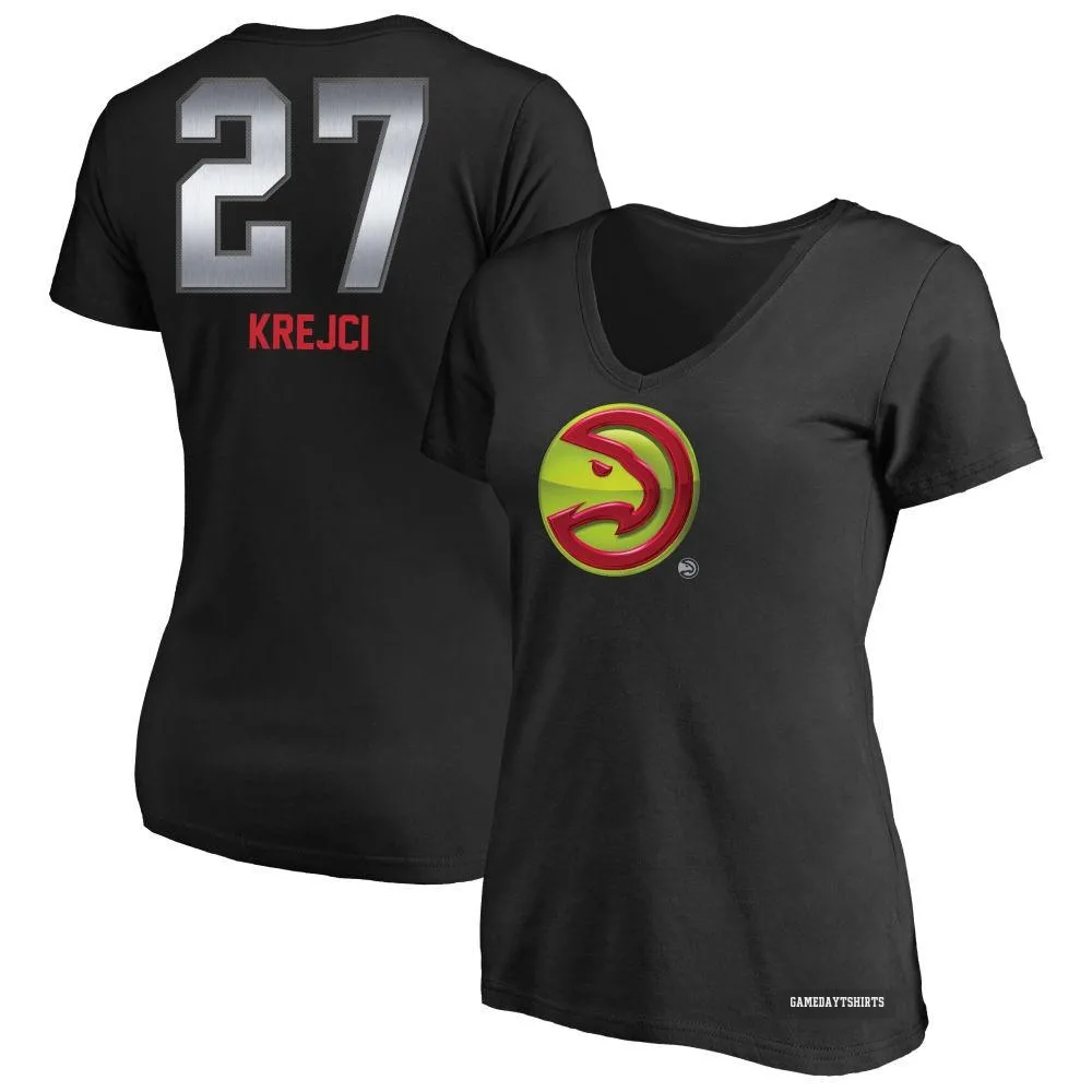 Women's Vit Krejci Atlanta Hawks ＃27 Black Midnight Mascot T-Shirt