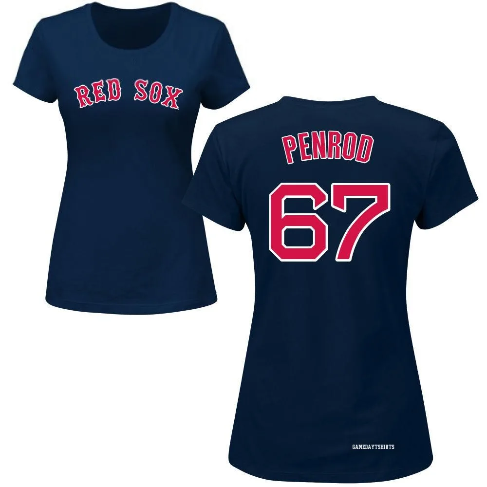 Women's Zach Penrod Boston Red Sox ＃67 Navy Roster T-Shirt
