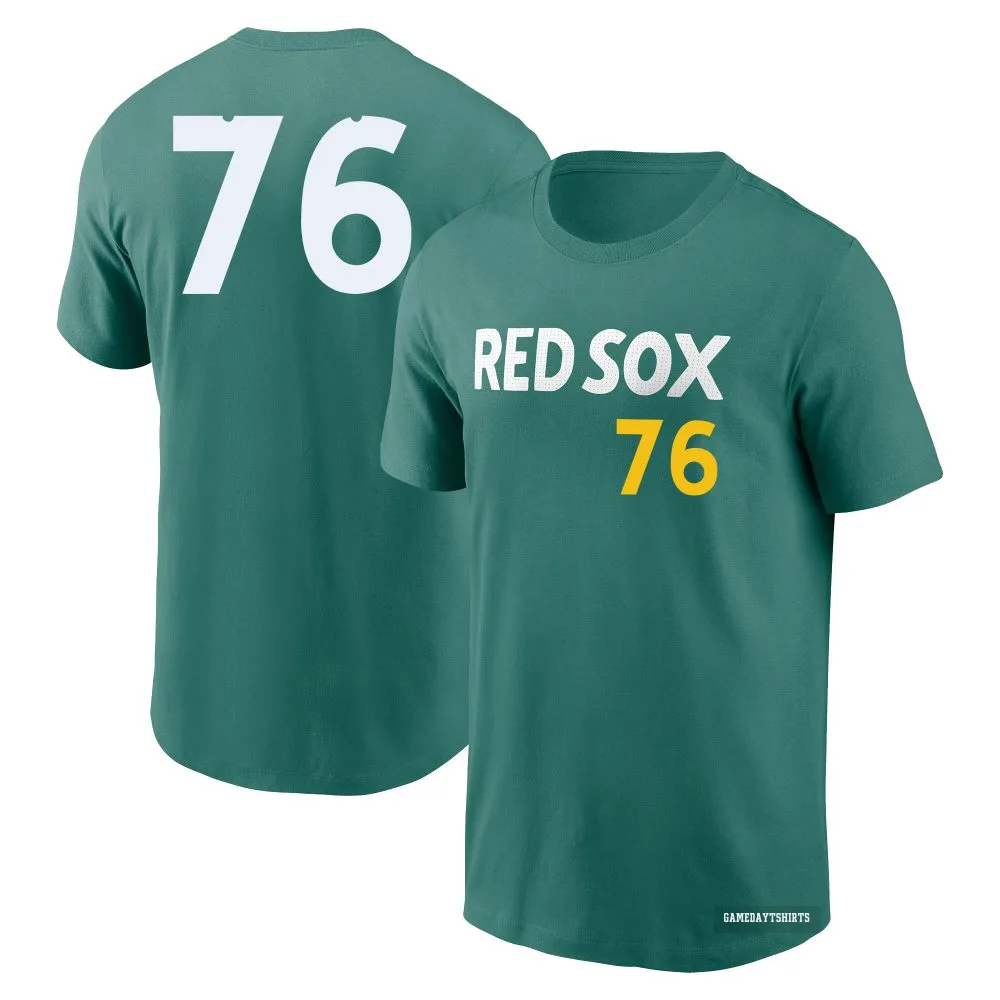 Zack Kelly Boston Red Sox ＃76 Green 2025 City Connect Fuse T-Shirt
