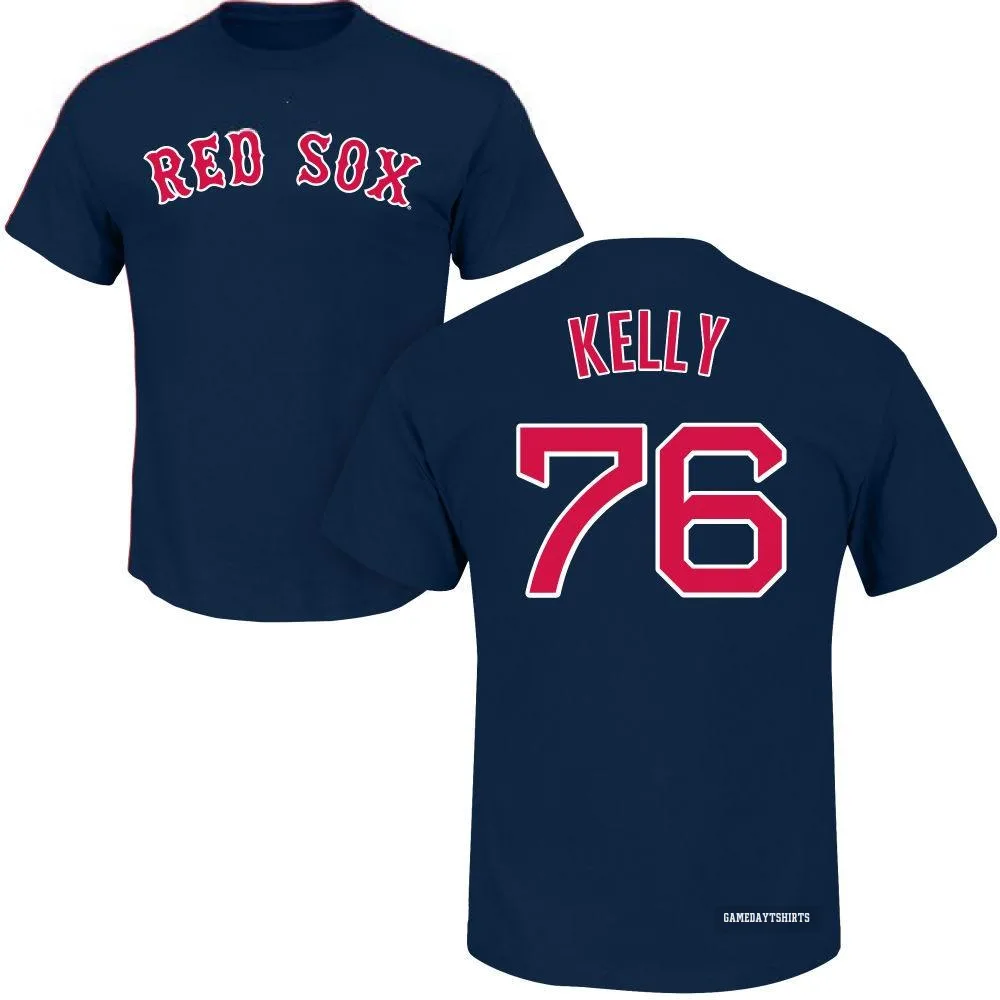 Zack Kelly Boston Red Sox ＃76 Navy Roster T-Shirt